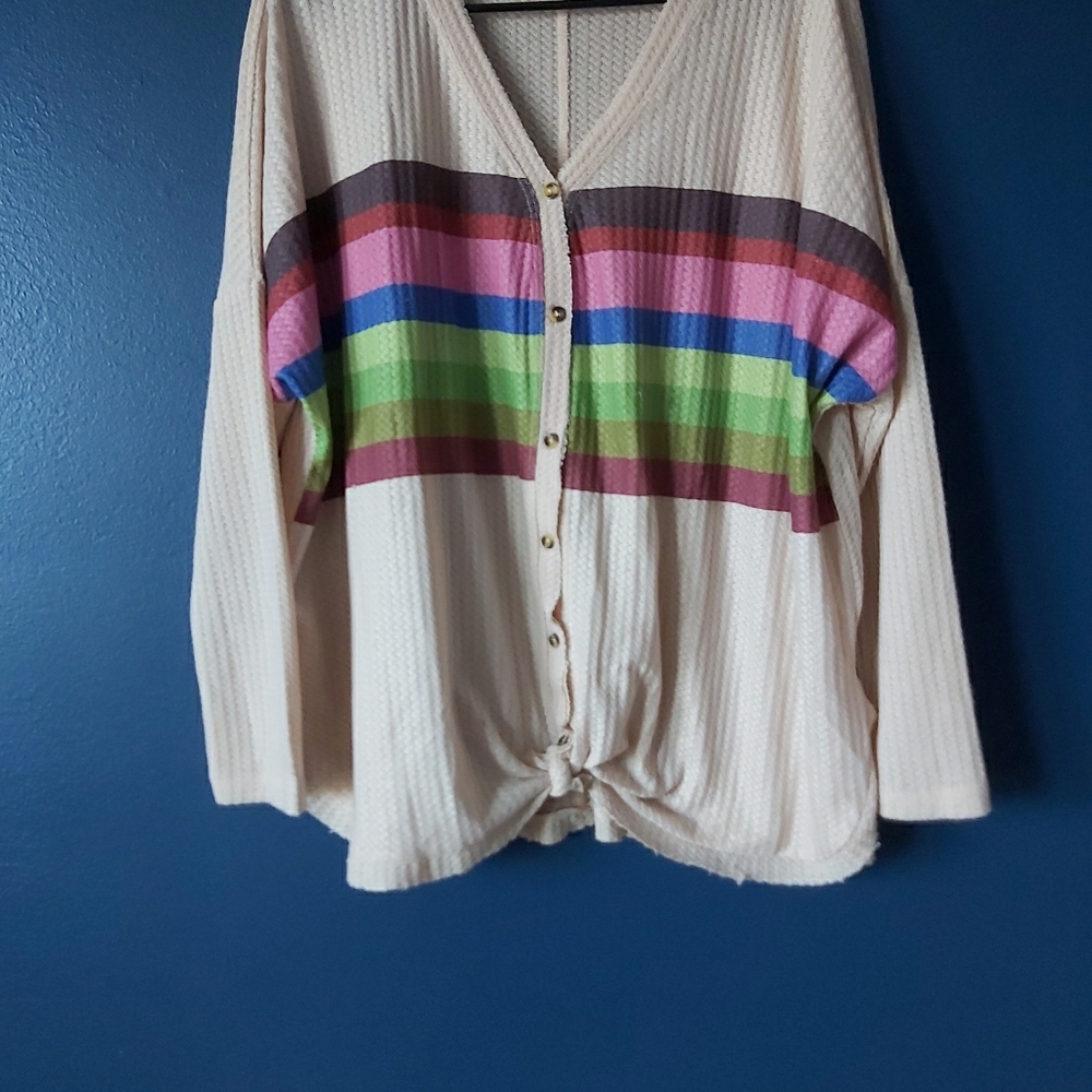 Waffle knit light weight blouse,NWOT